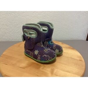 Bogs Baby Waterproof Insulated Winter Boots Purple Floral Toddler Size 6 Kids
